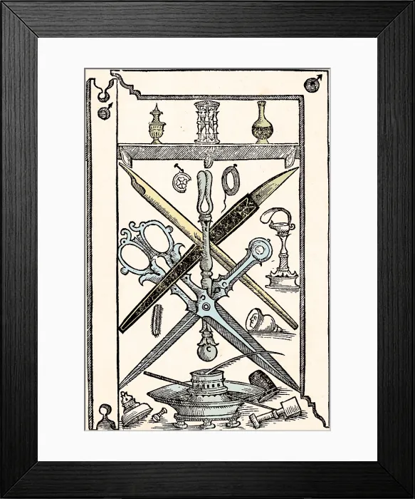 Framed Print : Palatino's Writing Implements, 1540