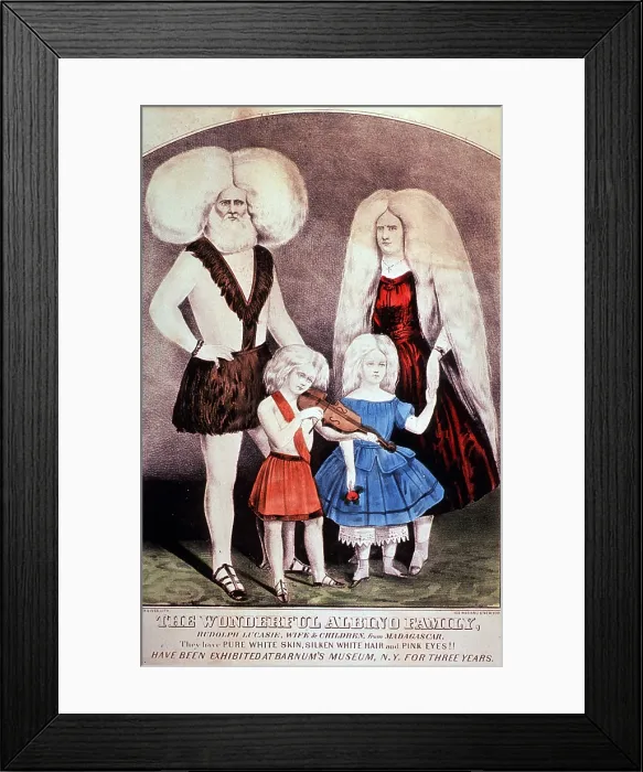 Framed Print : The Wonderful Lucasie Albino Family, 1857 Framed Print : The Wonderful Lucasie Albino Family, 1857