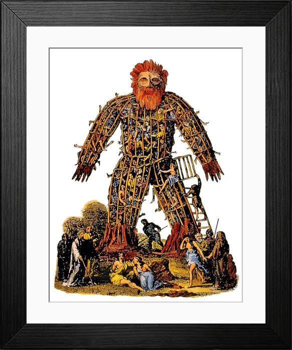 Framed Print : Wicker Man, Druid Ceremony