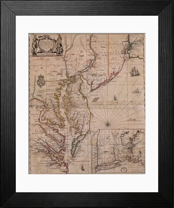 Framed Print : America's East Coast, 1679 Framed Print : America's East Coast, 1679
