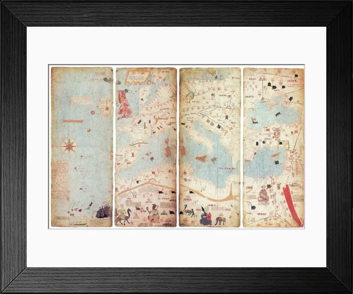 Framed Print : World Map, Catalan Atlas, 1375 Framed Print : World Map, Catalan Atlas, 1375
