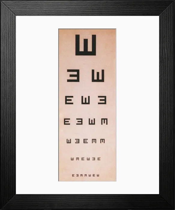 Framed Print : Tumbling E Eye Chart Framed Print : Tumbling E Eye Chart