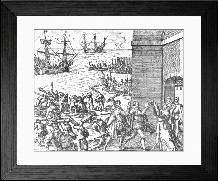 Framed Print : Luque Blesses Almagro and Pizarro, 16th Century Framed Print : Luque Blesses Almagro and Pizarro, 16th Century