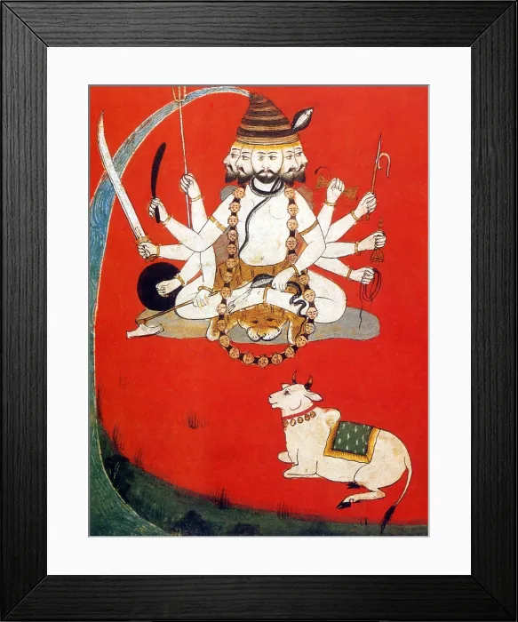 Framed Print : Lord Shiva with Sacred Bull Nandi Framed Print : Lord Shiva with Sacred Bull Nandi