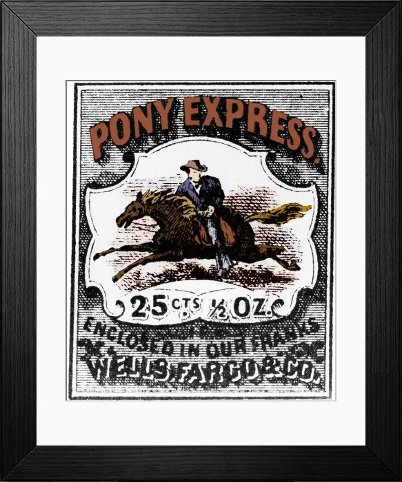 Framed Print : Pony Express Stamp Framed Print : Pony Express Stamp
