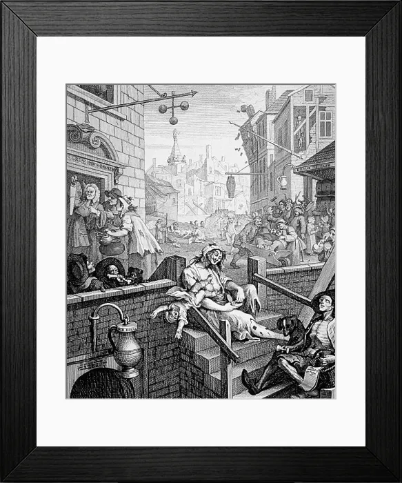 Framed Print : 'Gin Lane' by William Hogarth, 1751 Framed Print : 'Gin Lane' by William Hogarth, 1751