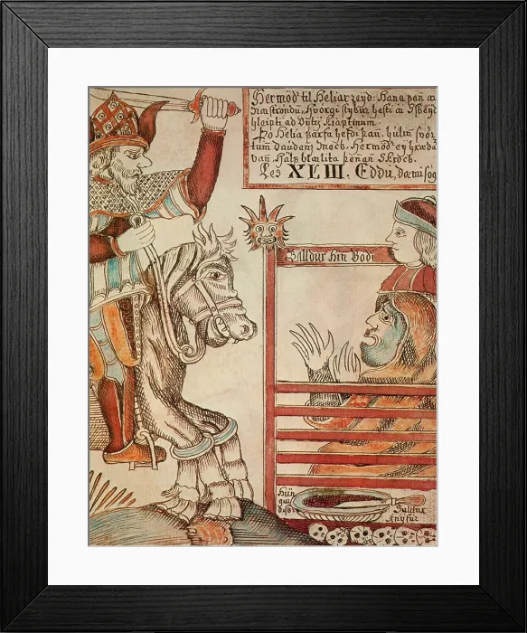 Framed Print : Hermod Assails the Underworld Framed Print : Hermod Assails the Underworld