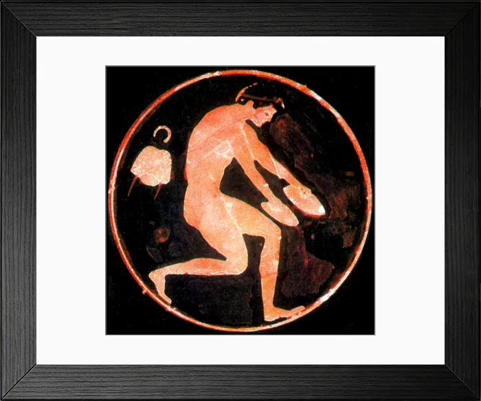 Framed Print : Olympic Games, Long Jump, Red-Figure Pottery Framed Print : Olympic Games, Long Jump, Red-Figure Pottery