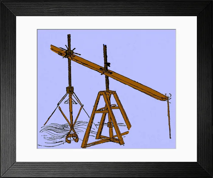 Framed Print : Da Vinci Invention, Dredge Machine Framed Print : Da Vinci Invention, Dredge Machine