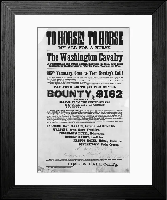 Framed Print : Paid Enlistment to Union