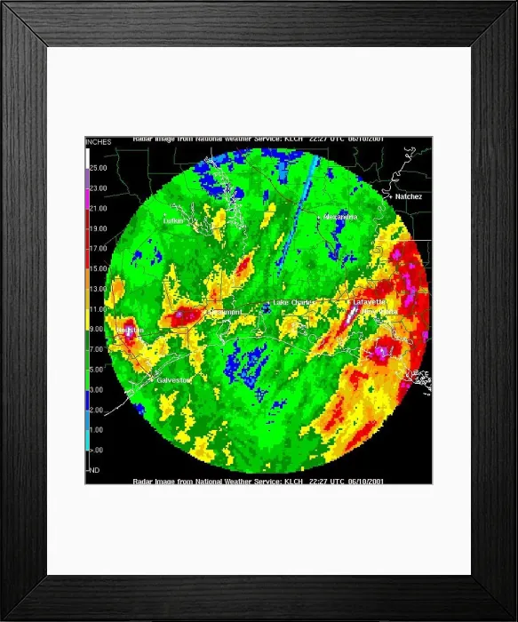  : Rainfall Totals Tropical Storm Allison, Radar, 2001