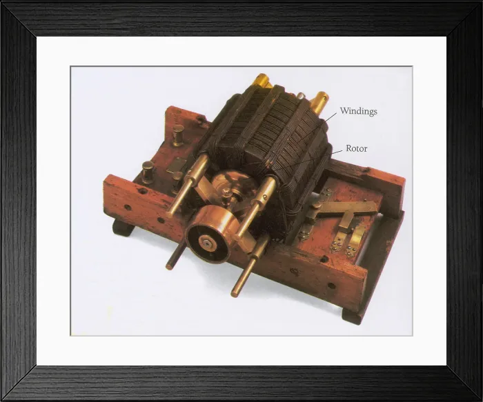 Framed Print : Nikola Tesla, Induction Motor
