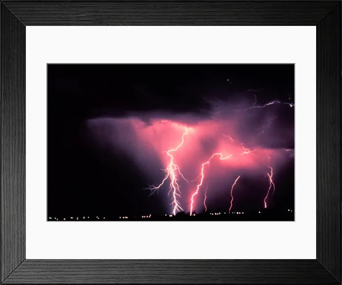 Framed Print : Cloud-To-Ground Lightning Framed Print : Cloud-To-Ground Lightning