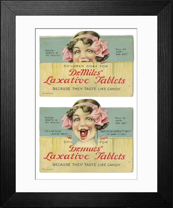 Framed Print : Dr. Miles Laxative Tablets, Vintage Medical Advertisement Framed Print : Dr. Miles Laxative Tablets, Vintage Medical Advertisement