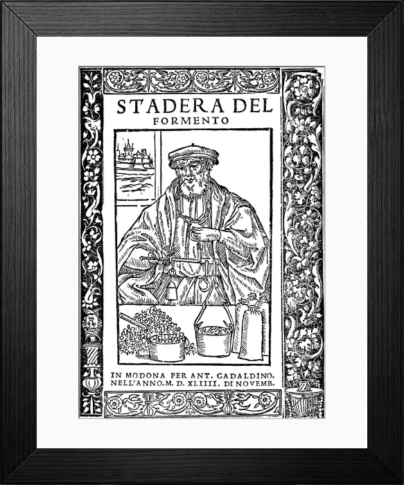 Framed Print : Weights and Measures, 16th Century