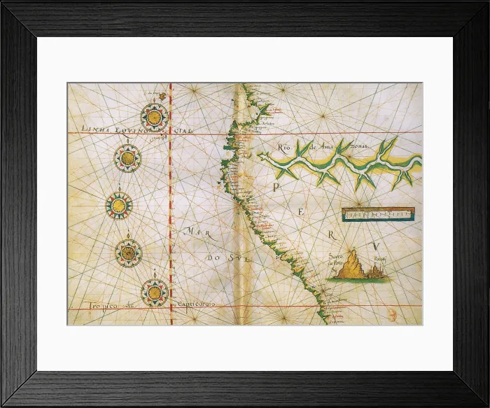 Framed Print : Map of Peru Coast, 1630 Framed Print : Map of Peru Coast, 1630
