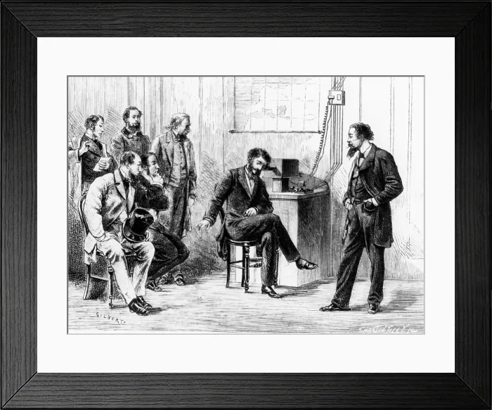 Framed Print : Early Telephone Demonstration Framed Print : Early Telephone Demonstration