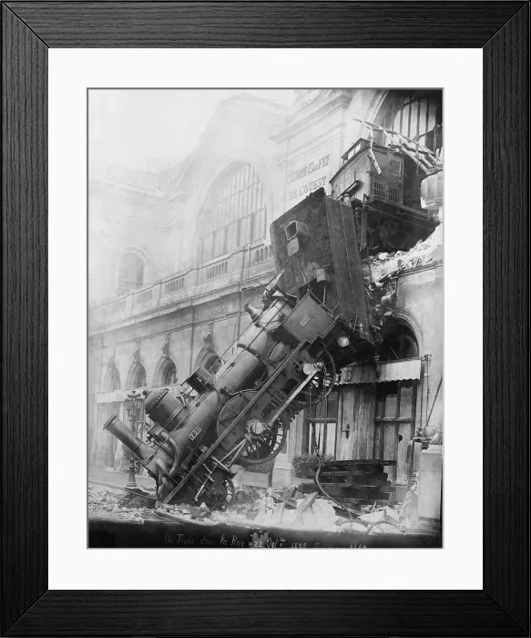 Framed Print : Locomotive Crash, Montparnasse Station Train Wreck, Railway History