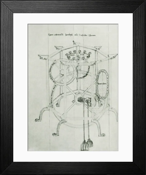 Framed Print : Astrarium Sketch by Giovanni de Dondi Framed Print : Astrarium Sketch by Giovanni de Dondi