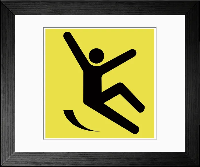 Framed Print : Wet Floor Symbol, Illustration Framed Print : Wet Floor Symbol, Illustration