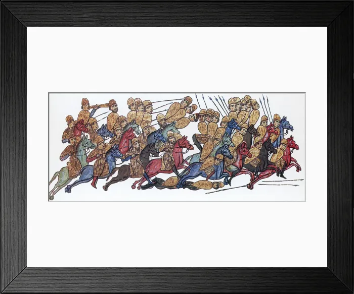 Framed Print : Byzantine Cavalrymen Rout Bulgarians, 14th Century Framed Print : Byzantine Cavalrymen Rout Bulgarians, 14th Century
