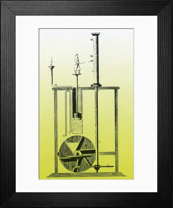 Framed Print : Water Clock Diagram Framed Print : Water Clock Diagram
