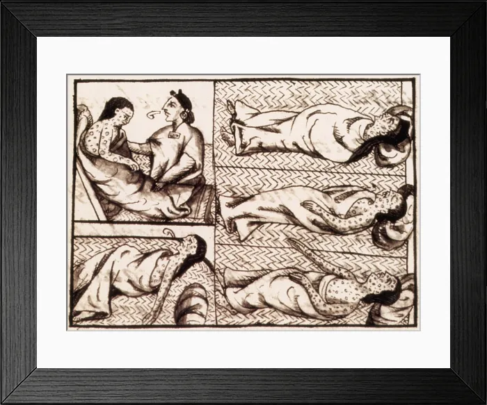 Framed Print : Aztecs Dying of Smallpox, 16th Century