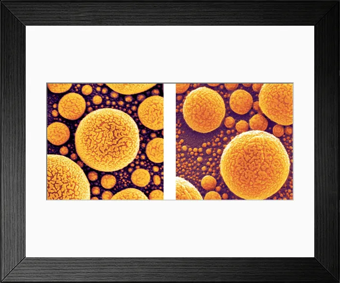 Framed Print : Gold Atoms, SEM vs. SHIM Framed Print : Gold Atoms, SEM vs. SHIM