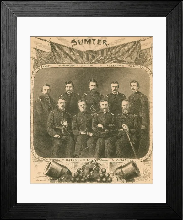 Framed Print : Officers of the Union Garrison, Fort Sumter, 1861 Framed Print : Officers of the Union Garrison, Fort Sumter, 1861
