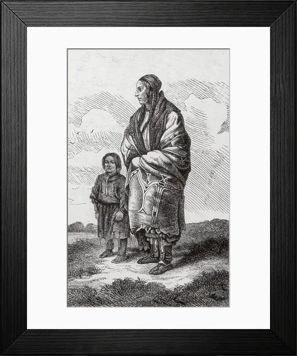 Framed Print : Lakota Woman and Assiniboine Girl Framed Print : Lakota Woman and Assiniboine Girl