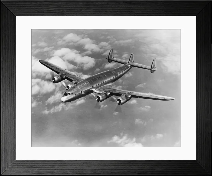 Framed Print : Lockheed Constellation or Connie Propeller Plane, 1950