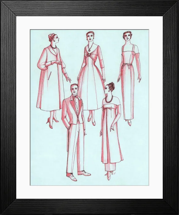 Framed Print : Evening Wear, 1956