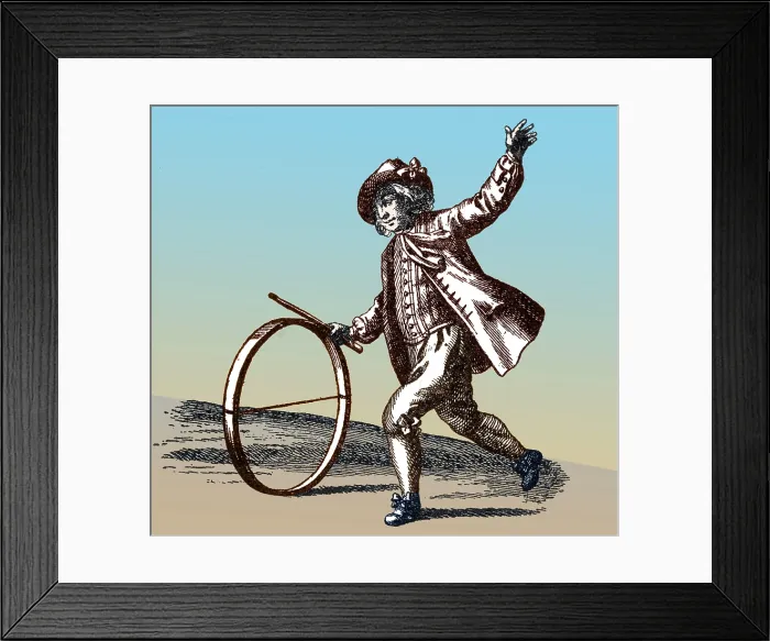 Framed Print : Le Jeu du Cerceau, Hoop Rolling, 18th Century Framed Print : Le Jeu du Cerceau, Hoop Rolling, 18th Century