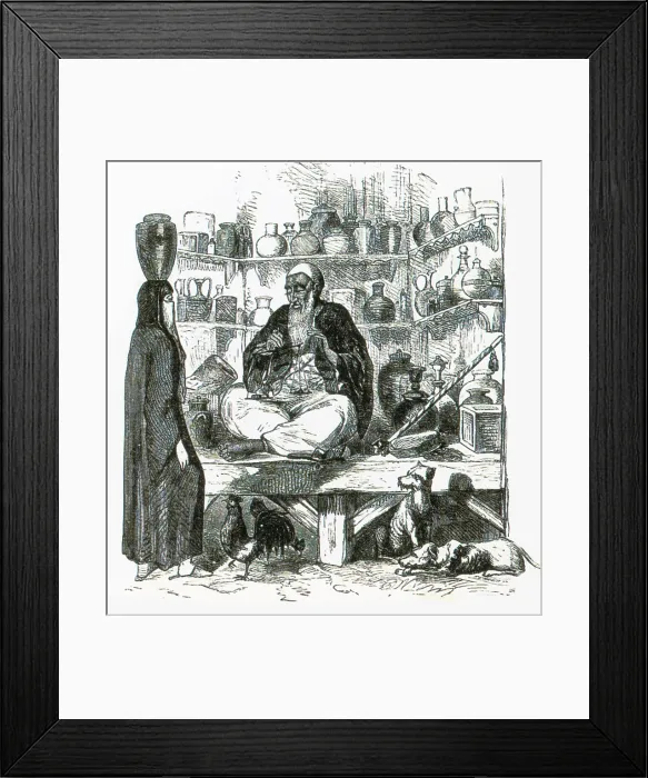 Framed Print : A Cairo street trader displays his wares Framed Print : A Cairo street trader displays his wares