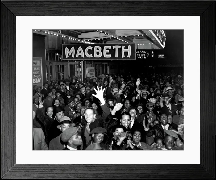 Framed Print : NYC, Lafayette Theatre, Opening of Macbeth, 1936