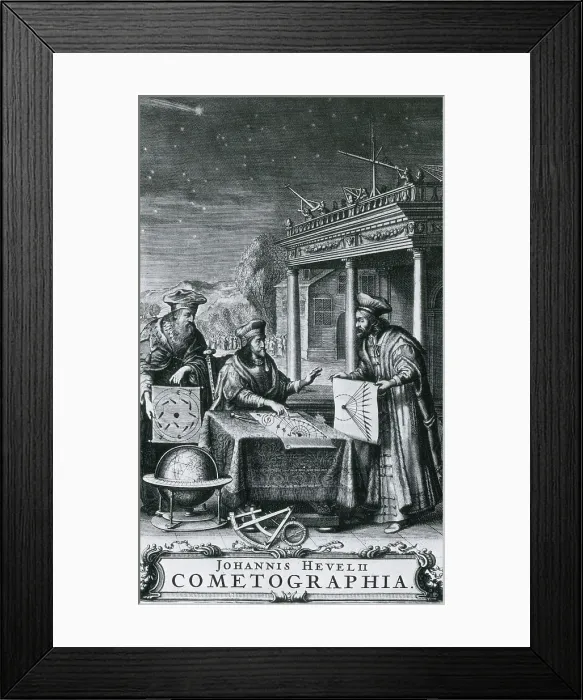 Framed Print : Cometographia, Title Page, 1668 Framed Print : Cometographia, Title Page, 1668
