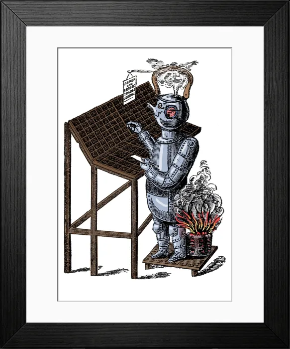 Framed Print : Robotics, Steam Powered Compositor, 1884 Framed Print : Robotics, Steam Powered Compositor, 1884