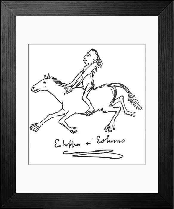 Framed Print : Thomas Huxley, Prehistoric Man on a Horse Framed Print : Thomas Huxley, Prehistoric Man on a Horse