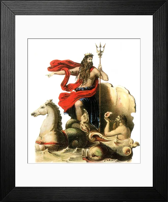 Framed Print : Poseidon, Greek God of the Sea Framed Print : Poseidon, Greek God of the Sea