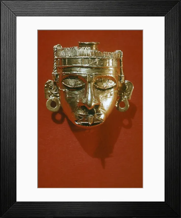 Framed Print : Gold Mask from Monte Carlo, Mexico Framed Print : Gold Mask from Monte Carlo, Mexico
