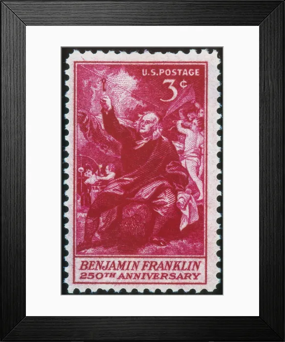Framed Print : Benjamin Franklin, U.S. Postage Stamp, 1956 Framed Print : Benjamin Franklin, U.S. Postage Stamp, 1956