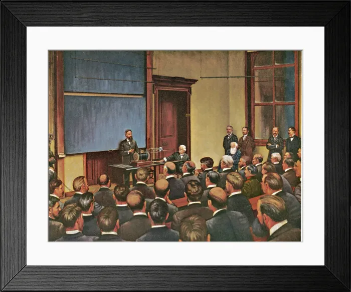 Framed Print : Wilhelm Roentgen, First Demonstration of X-Rays, 1896 Framed Print : Wilhelm Roentgen, First Demonstration of X-Rays, 1896