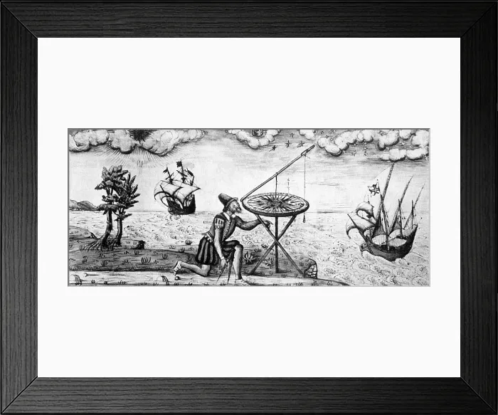 Framed Print : Man Using Circumferentor, 1583 Framed Print : Man Using Circumferentor, 1583