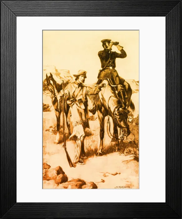 Framed Print : J.C. Fremont and His Guide, Kit Carson Framed Print : J.C. Fremont and His Guide, Kit Carson