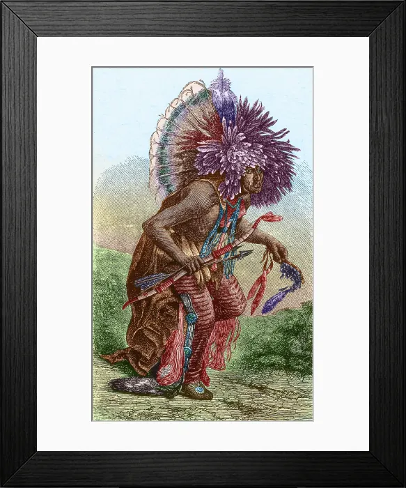 Framed Print : Hidatsa Warrior Dancing Framed Print : Hidatsa Warrior Dancing