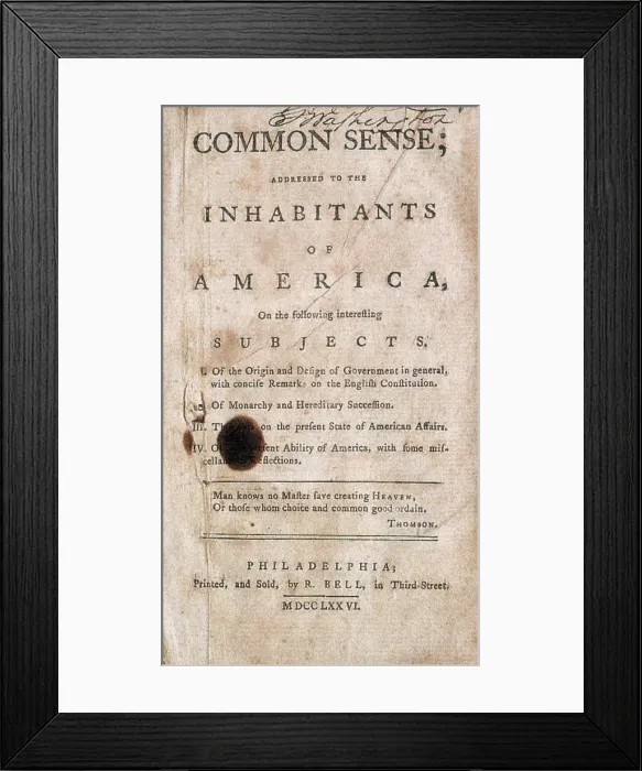 Framed Print : Thomas Paine's 'Common Sense' Framed Print : Thomas Paine's 'Common Sense'