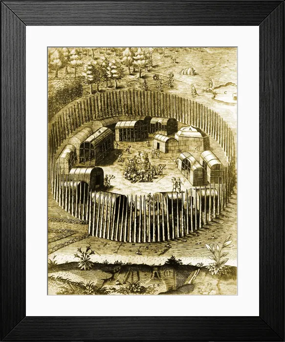 Framed Print : Pomeiok Village, 1588 Framed Print : Pomeiok Village, 1588