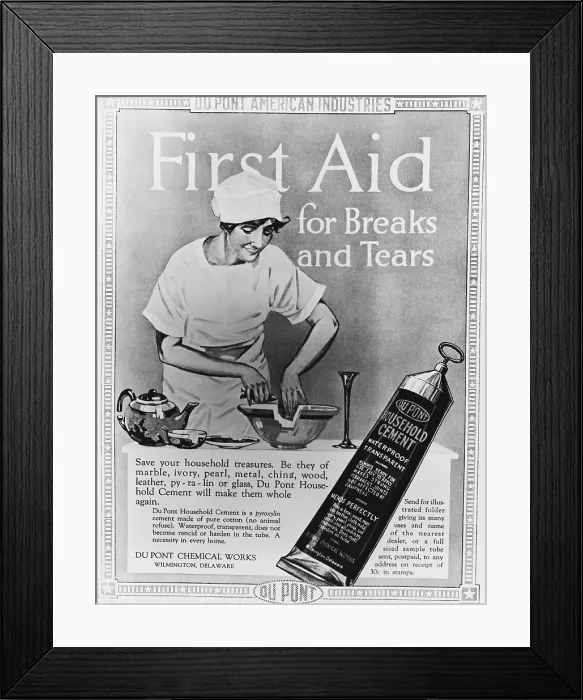 Framed Print : DuPont Household Cement Vintage Advertisement Framed Print : DuPont Household Cement Vintage Advertisement