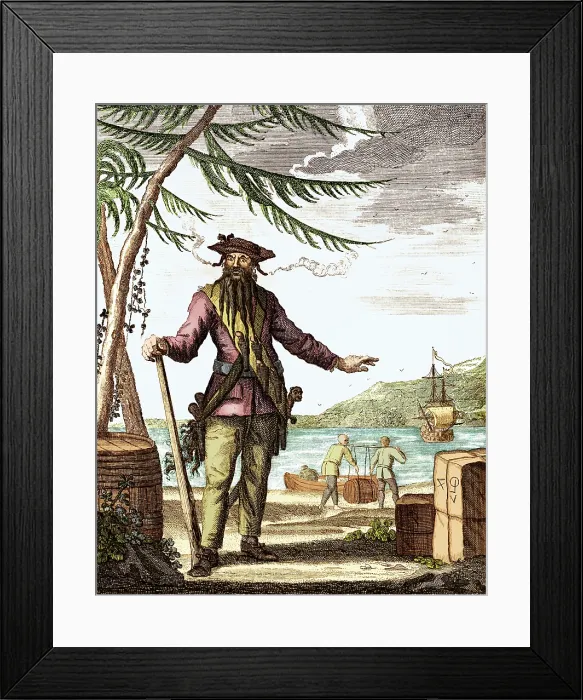 Framed Print : Blackbeard or Edward Teach, English Pirate Framed Print : Blackbeard or Edward Teach, English Pirate