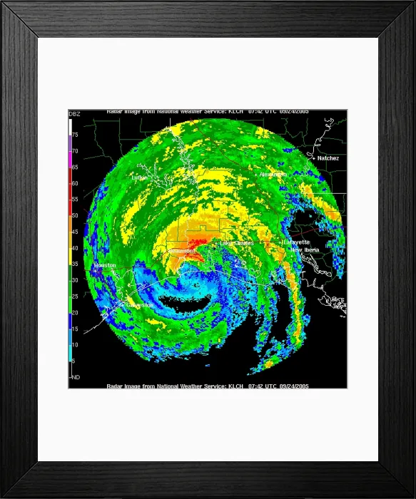 Framed Print : Hurricane Rita, WFO Radar, 2005 Framed Print : Hurricane Rita, WFO Radar, 2005